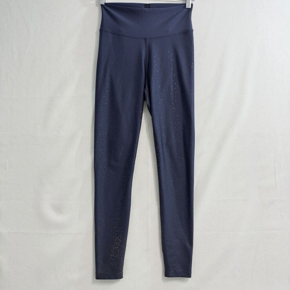 Peloton Womens M Navy Blue Metallic Foil Speckle High Rise Leggings USA Made